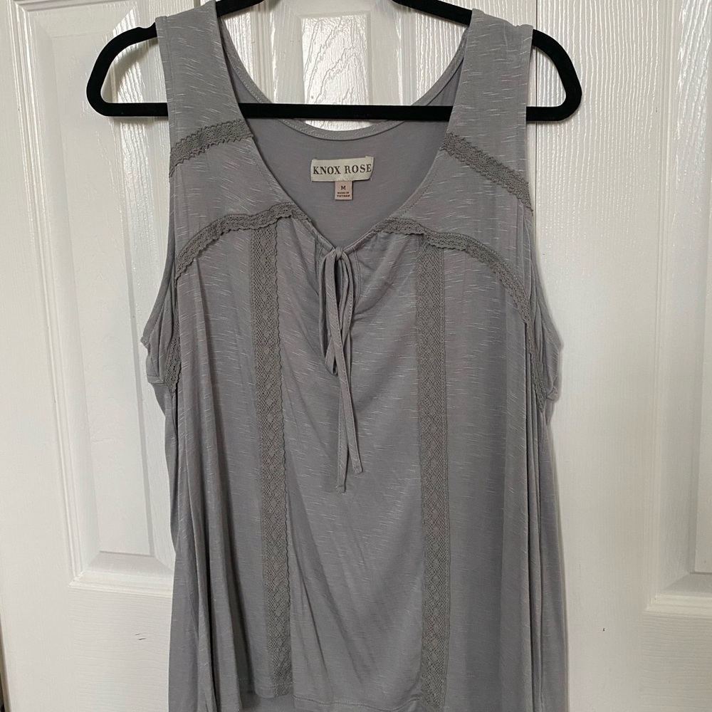 Gray sleeveless shirt